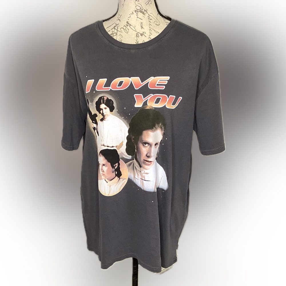 STAR WARS “I Love You” Graphic Short Sleeve Tee - Charcoal